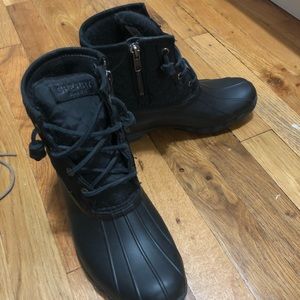 Black Sperry Duck Boots